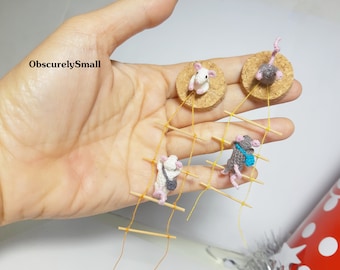 Tiny Crochet Mouse - Amigurumi Mouse - Micro Amigurumi Crochet Miniature Animals -  Made to Order