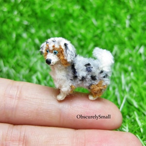 Tiny Crochet Australian Shepherd - Amigurumi Dog - Made to Order