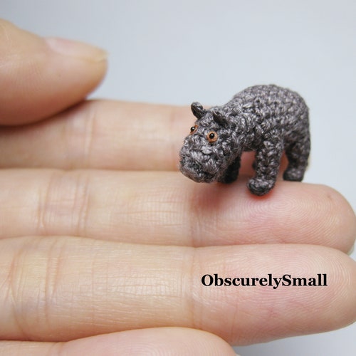 Tiny Crochet Hippopotamus - Amigurumi Hippopotamus - Made to Order