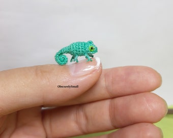 Crochet Teal Chameleon - Amigurumi Chameleon - Made to Order