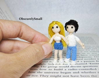 Tiny Crochet Doll Couple - Amigurumi Doll - Made to Order