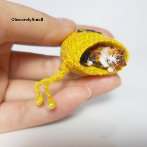 Miniature Calico Cat - Amigurumi Tiny Cat - Micro Crochet Cat - Amigurumi Stuffed Animal - Made to Order