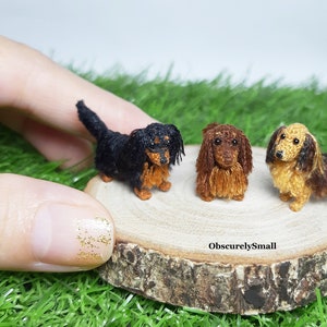 Miniature Long Haired Dachshund - Amigurumi Dog - Made to Order