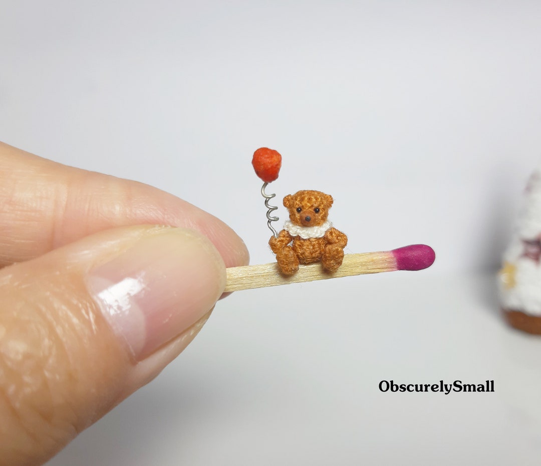 Micro Crochet Bear tiny Bear Amigurumi Animals Dolls House Toys Etsy