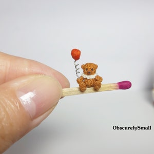 Micro crochet bear Tiny Bear Amigurumi Animals Dolls House Toys image 1