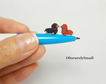 Tiny Crochet Dachshund - Amigurumi Dog - Made to Order