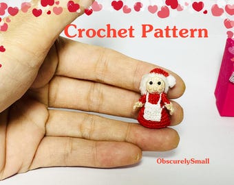 Tiny Crochet Mrs. Claus Pattern: Amigurumi Claus  (PDF Downloadable File in English)
