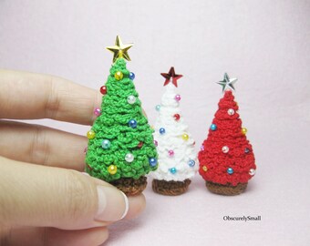 Miniature Crochet Christmas Trees - Amigurumi Christmas - Made to Order