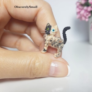 Cat - Tiny crochet cat - Amigurumi Cat - Micro Amigurumi  Cat Stuffed Animal - Made to Order