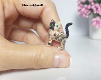 Cat - Tiny crochet cat - Amigurumi Cat - Micro Amigurumi  Cat Stuffed Animal - Made to Order