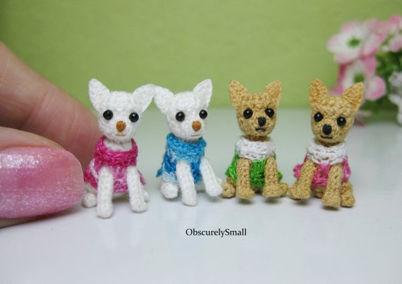 Chihuahua. Miniature crocheted dog. A puppy to order. Cute l