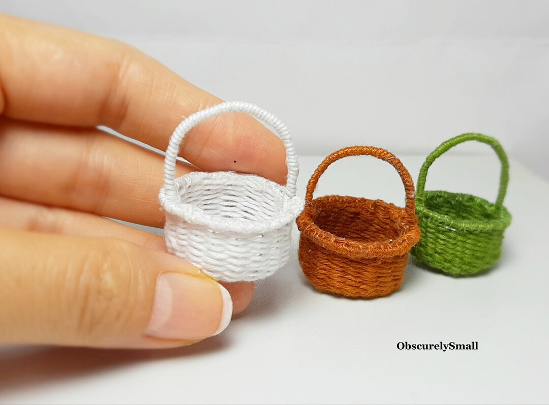 Tiny Basket for Mini Dog and Cat - Dollhouse - Made to Order - Etsy