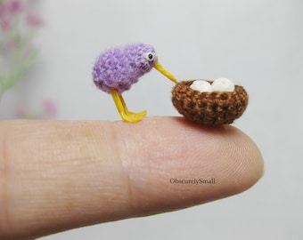 Miniature Crochet Kiwi - Amigurumi Kiwi - Made to Order