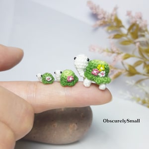 Turtle - Cute Flowery Turtle Charm - Turtle Crochet - Amigurumi Turtles - Tiny Crochet Turtle