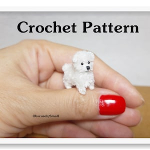 Tiny Maltese Dog Pattern - Amigurumi Dog- PDF Files Instant Download