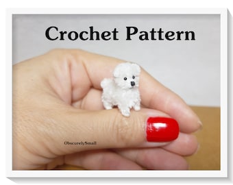 Tiny Maltese Dog Pattern - Amigurumi Dog- PDF Files Instant Download