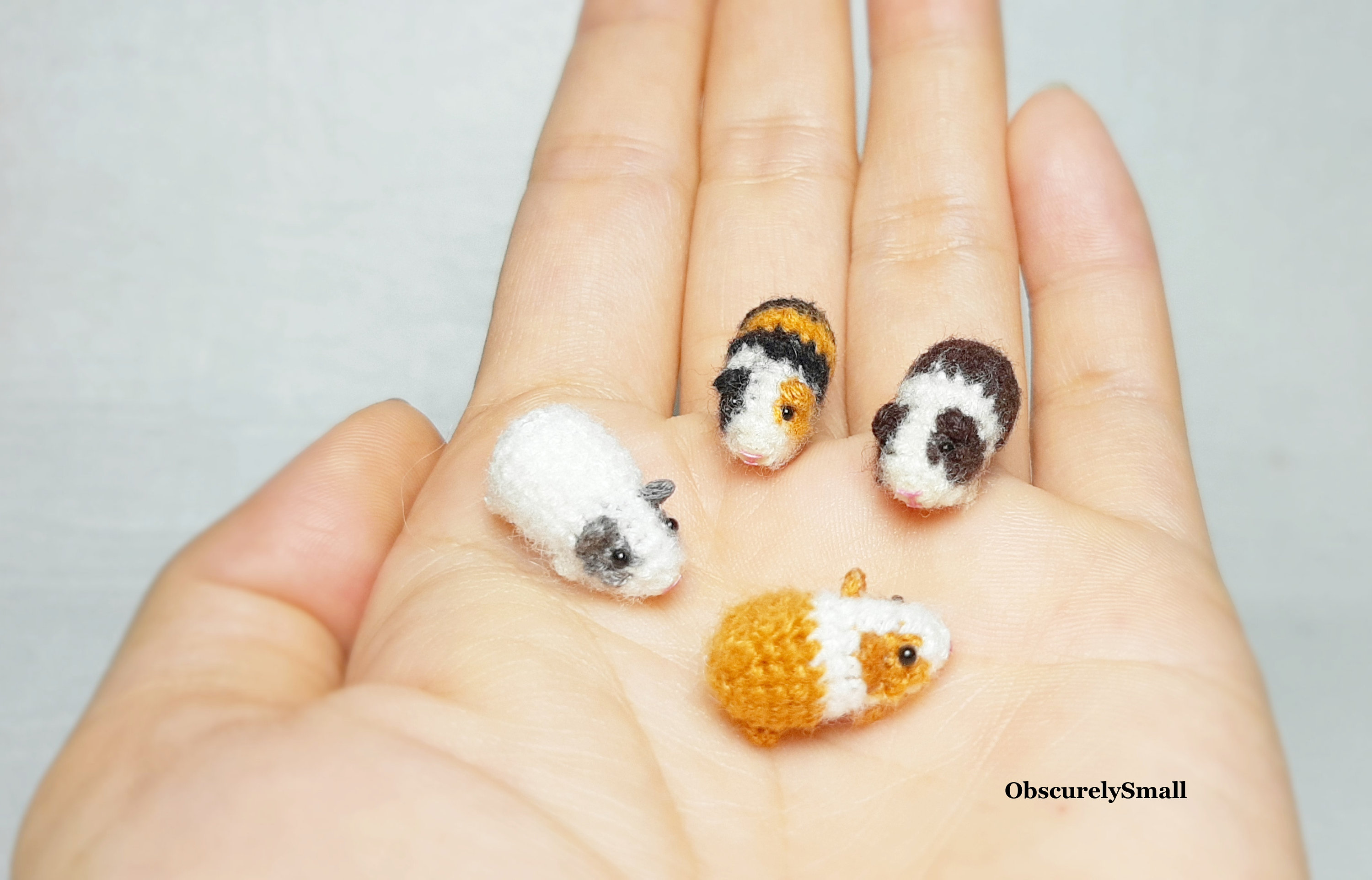 ミニチュアかぎ針編みモルモット：あみぐるみペットの置物 - Etsy 日本