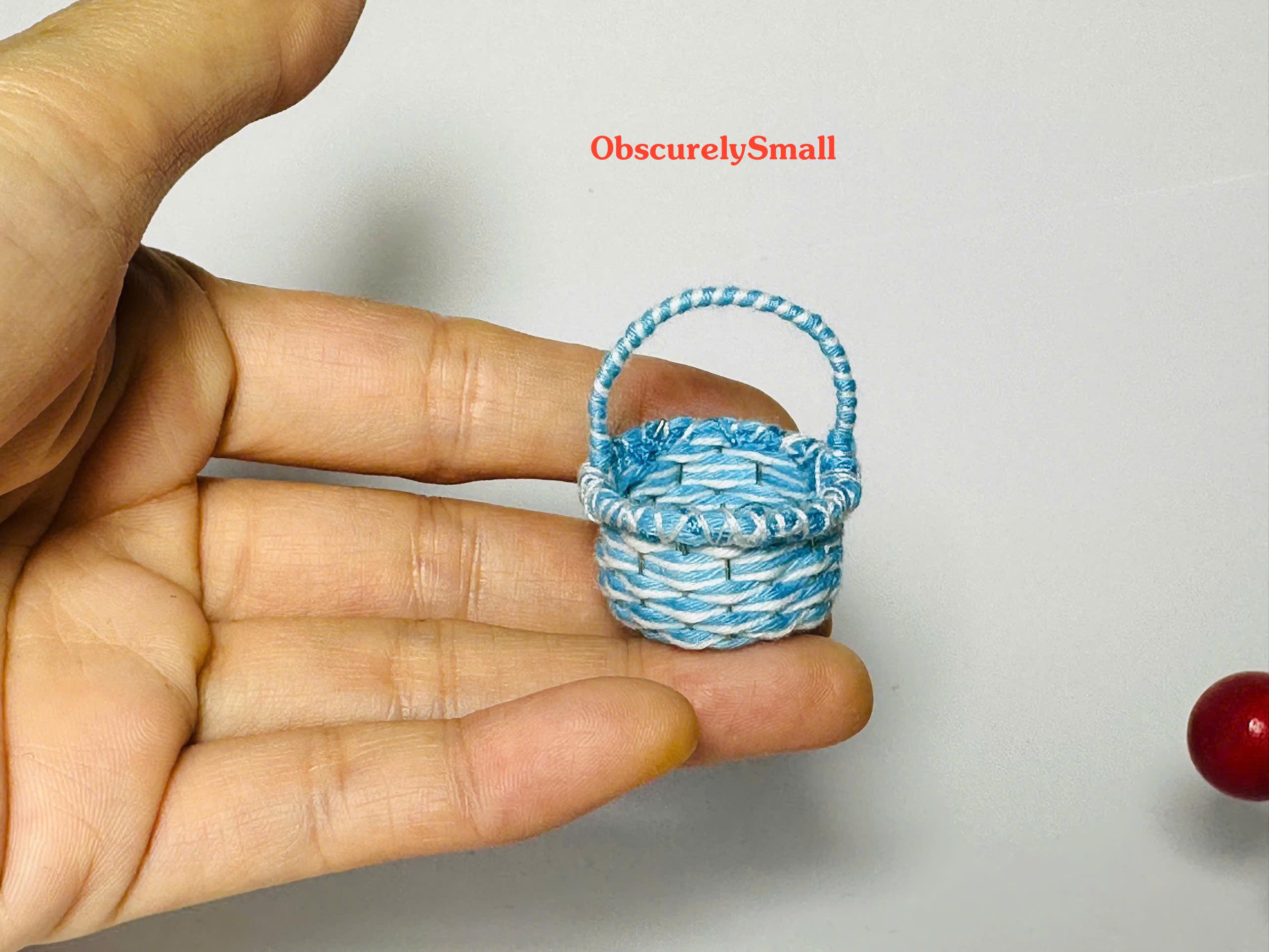 Tiny Basket for Mini Dog and Cat - Dollhouse - Made to Order - Etsy