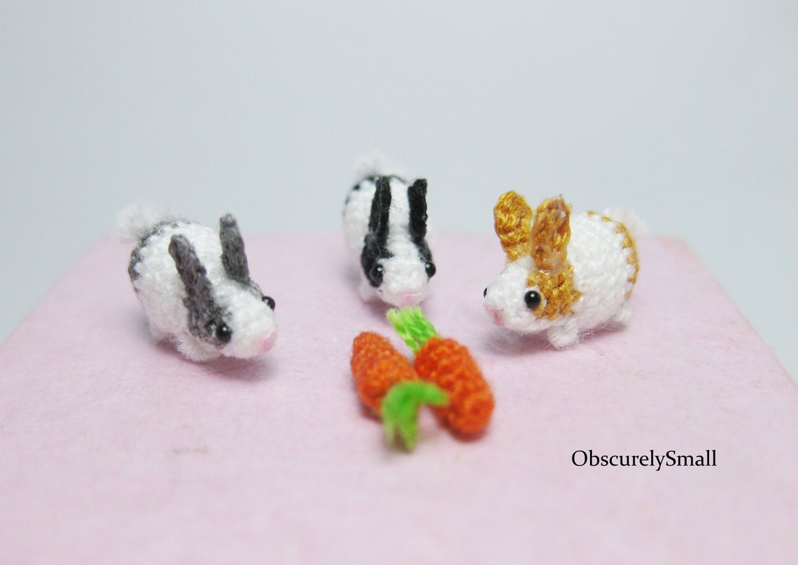 Miniature Crochet Rabbit Amigurumi Rabbit Made to Order | Etsy