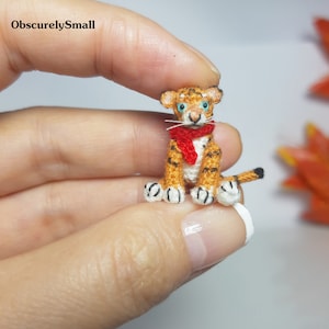 Tiger - Miniature Baby Tiger Crochet - Tiny Tiger - Amigurumi Animal - MADE TO ORDER