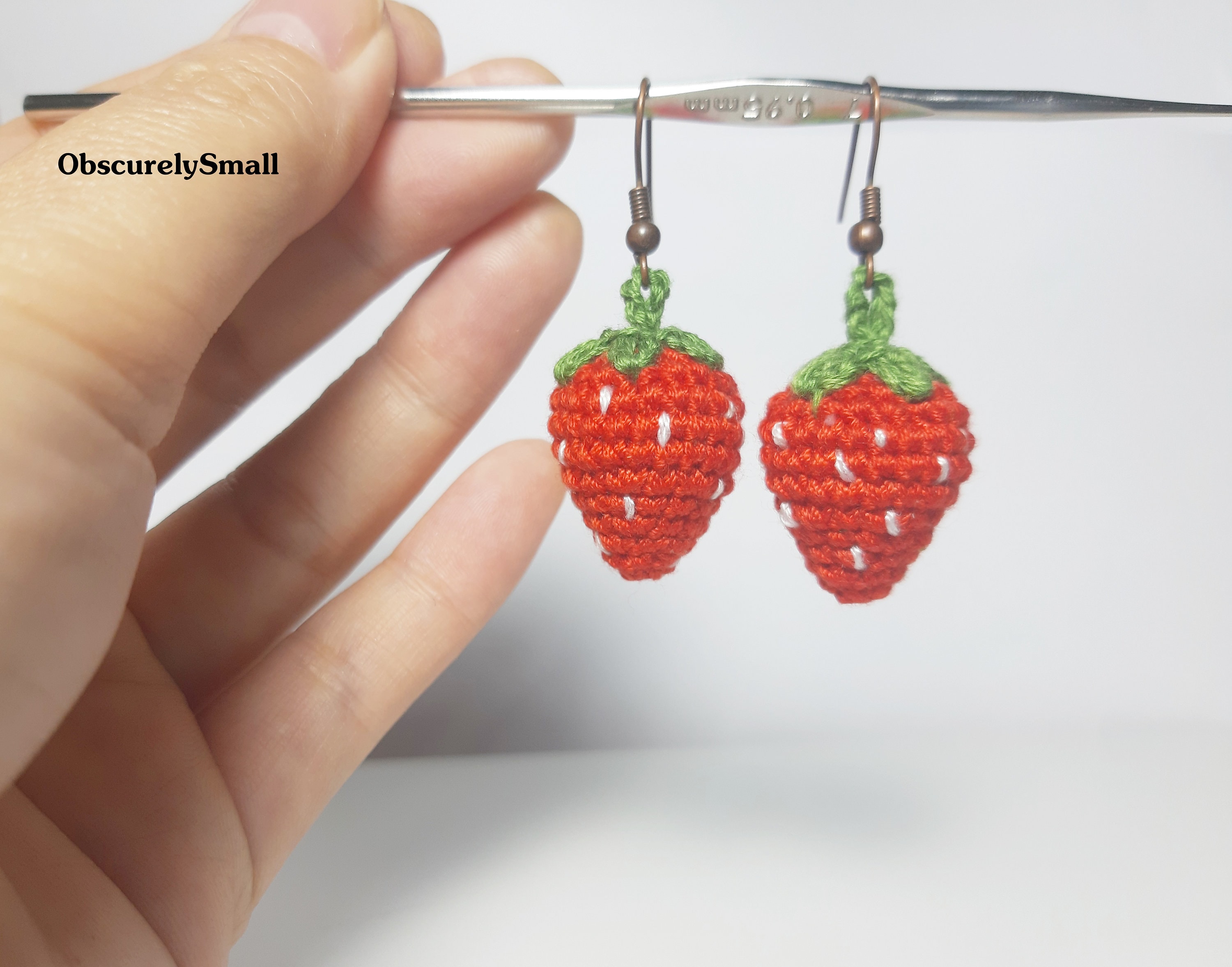 Beaded hotsell strawberry earrings