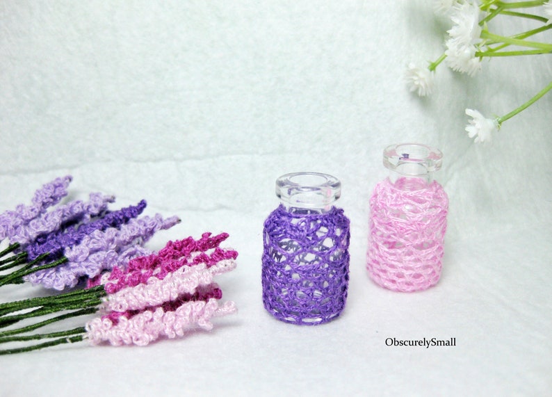 Tiny Crochet Lavender Flower Pot Amigurumi Flower Made to Order image 9