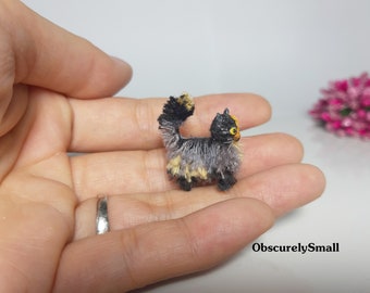 Tiny Crochet Cat - Miniature Long Hair Cat Crochet - Amigurumi Tiny Cat - Made to Order