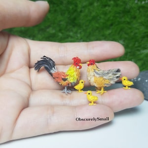 Tiny Crochet Chicken Family: Miniature Amigurumi Animals