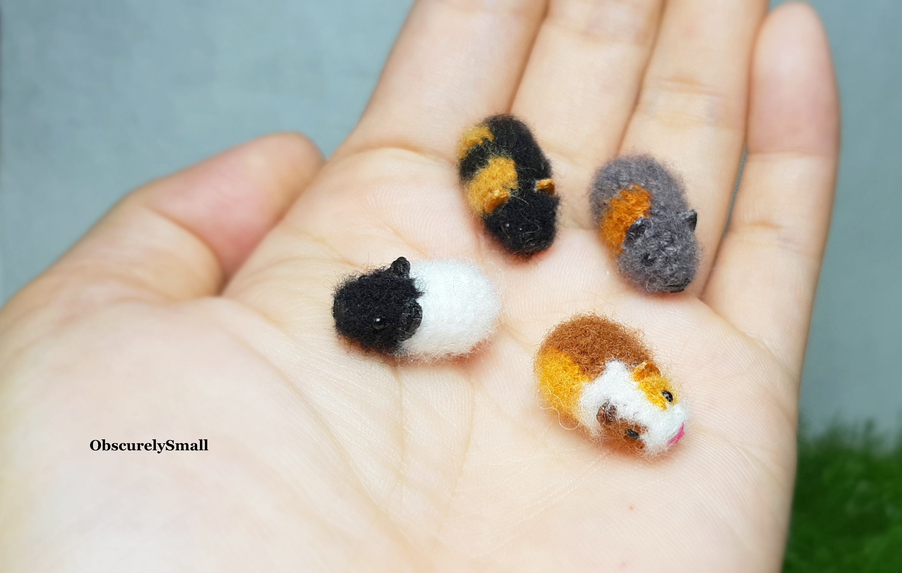 ミニチュアかぎ針編みモルモット：小さなあみぐるみペット - Etsy 日本