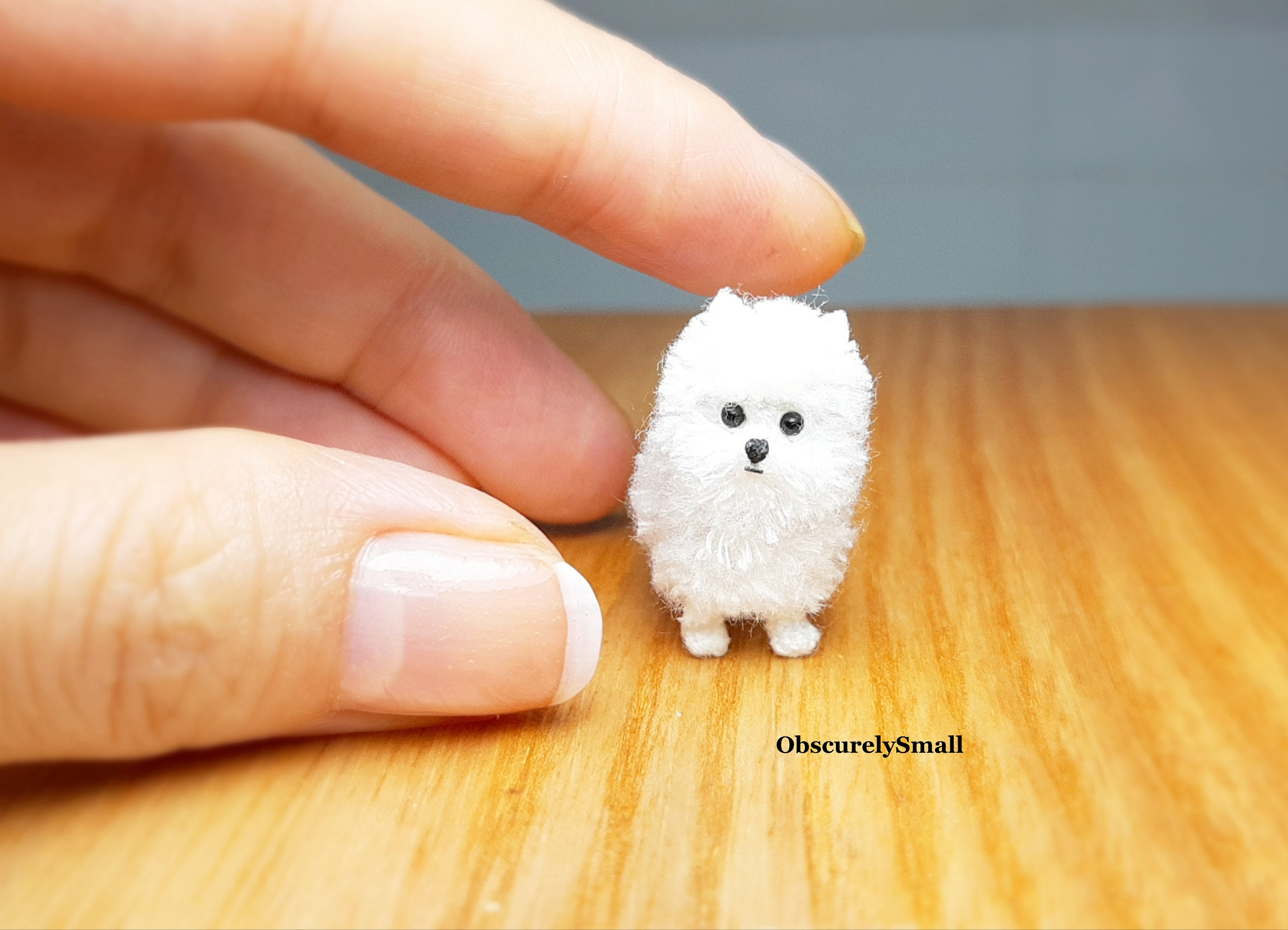 Tiny Crochet Teacup Pomeranian Dog Adorable Dog Amigurumi Made to