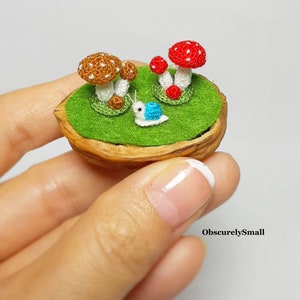 Miniature Crochet Mushroom - Tiny Crochet Mushrooms   - Made To Order