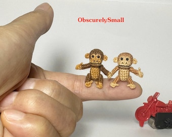 Micro Crochet Monkey: Miniature Amigurumi Animal.