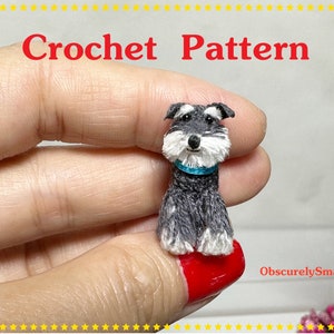 Tiny Crochet Schnauzer Pattern - Amigurumi Dog - PDF Files Instant Download