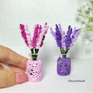 Tiny Crochet Lavender Flower Pot Amigurumi Flower Made to Order image 1