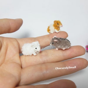 Hamster Crochet Micro Hamster Tiny Crochet Dollhouse Miniature Animal Made To Order image 3