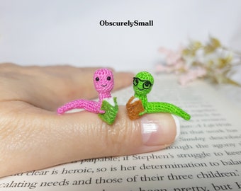Crochet Bookworm with Glasses: Tiny Amigurumi Toy