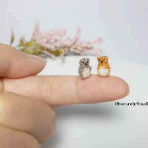 Micro Mini Groundhog - Crochet Groundhog - Miniature Crochet Amigurumi Stuffed Animals - Made To Order