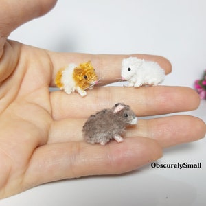 Hamster Crochet Micro Hamster Tiny Crochet Dollhouse Miniature Animal Made To Order image 1