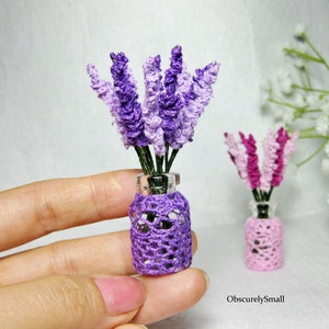 Tiny Crochet Lavender Flower Pot Amigurumi Flower Made to Order image 6