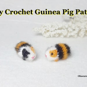 Tiny Crochet Guinea Pig Pattern - Amigurumi Pattern - PDF Files Instant Download