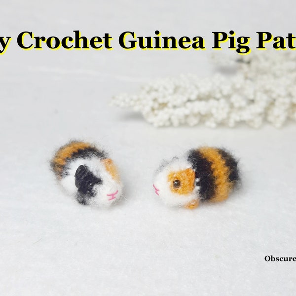 Tiny Crochet Guinea Pig Pattern - Amigurumi Pattern - PDF Files Instant Download