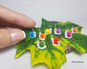 Micro Snail - Tiny Snail - gehaakt miniatuurdier - amigurumi-dieren.