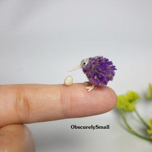 Kleine gehaakte kiwivogel met ei - miniatuur amigurumi