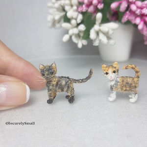 Tiny Crochet  Cat - Amigurumi Cat -  Mini Crochet Cat