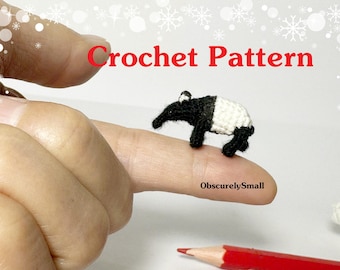 Crochet Miniature Tapir Pattern, Amigurumi Doll (PDF Pattern)