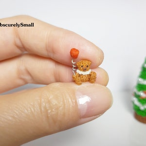 Micro crochet bear Tiny Bear Amigurumi Animals Dolls House Toys image 3