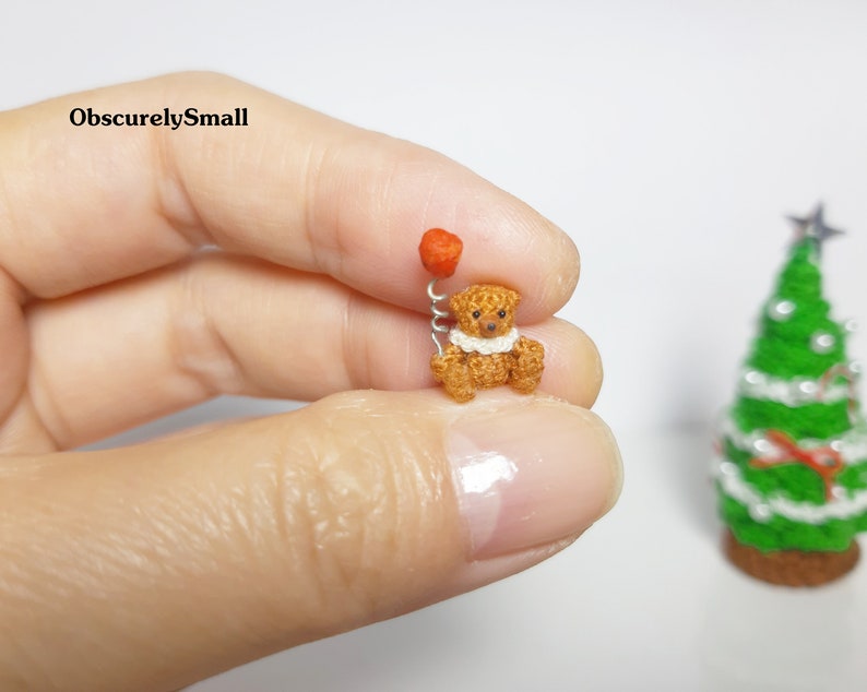 Micro crochet bear Tiny Bear Amigurumi Animals Dolls House Toys image 3