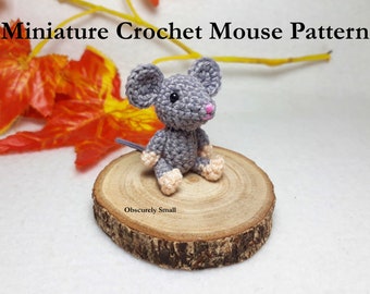 Miniature Crochet Mouse Pattern: Amigurumi Animal (PDF Files Instant Download)