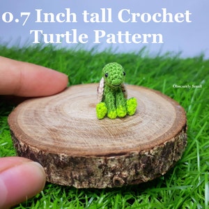 Tiny 0.7 Inch tall Turtle Crochet Pattern - Amigurumi Turtle Pattern - PDF Files Instant Download