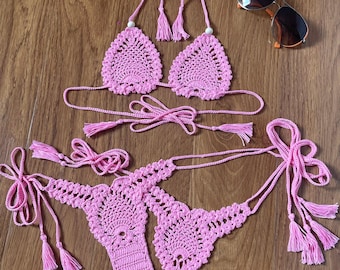 Handmade Crochet Bikini Set – Cotton Festival Beachwear